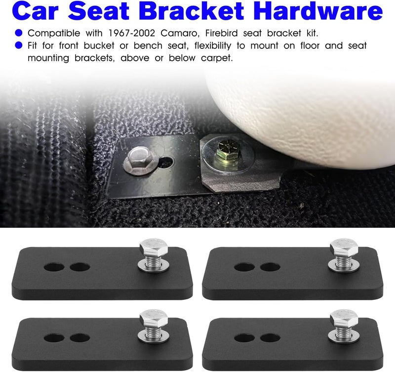 Vilapow Seat Bracket Kit for 1967-2002 Camaro Seat Bracket Set Fit Camaro/Firebird Parts 1.5-2" Extension Brackets, Seat Relocation Brackets Kit (Set of 4) - Image 2
